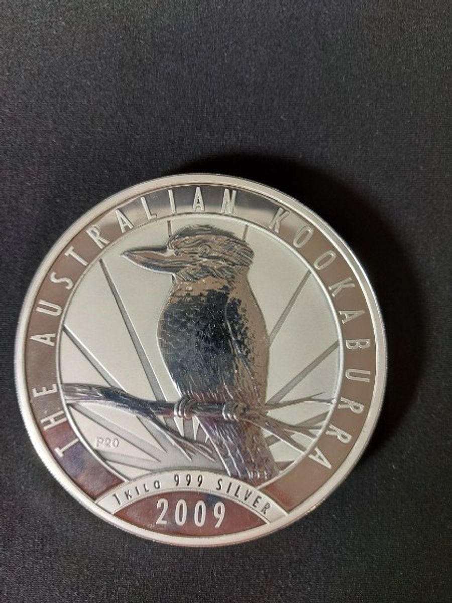 Australsk kookaburra 1 kilo rent sølv
