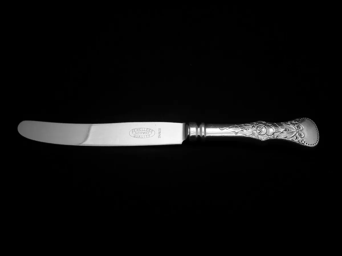 Flat Rose liten spisekniv med kort skaft antikvarisk klinge